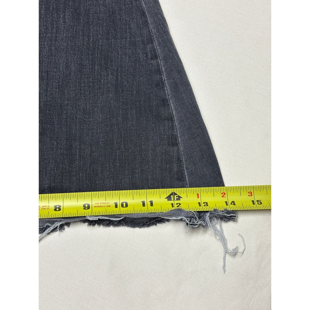 We The Free People Just Float On Flare Jeans Black Button Fly Raw Hem W29x L30 - Picture 11 of 12